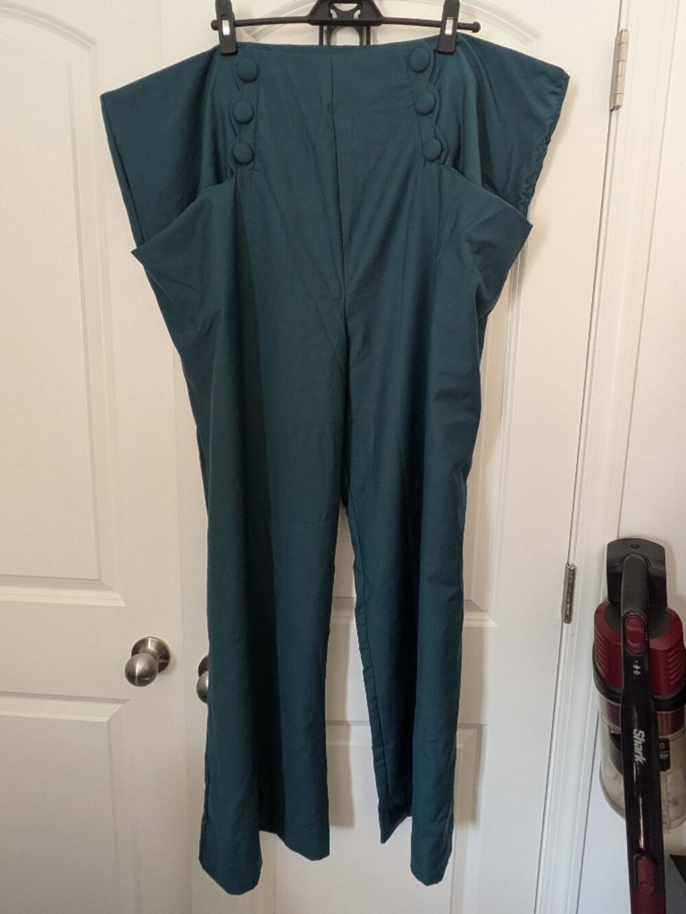High-Waisted Teal Sailor Pants - Unique Vintage 5X/26